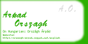 arpad orszagh business card
