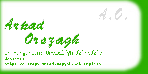 arpad orszagh business card